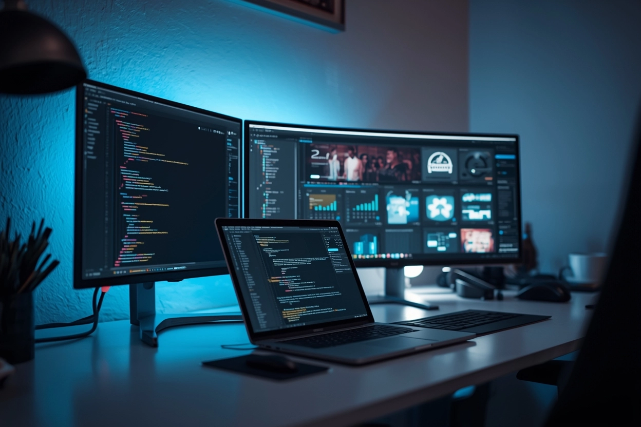 Studio Keyblade Studio con postazione di lavoro per progettazione siti web