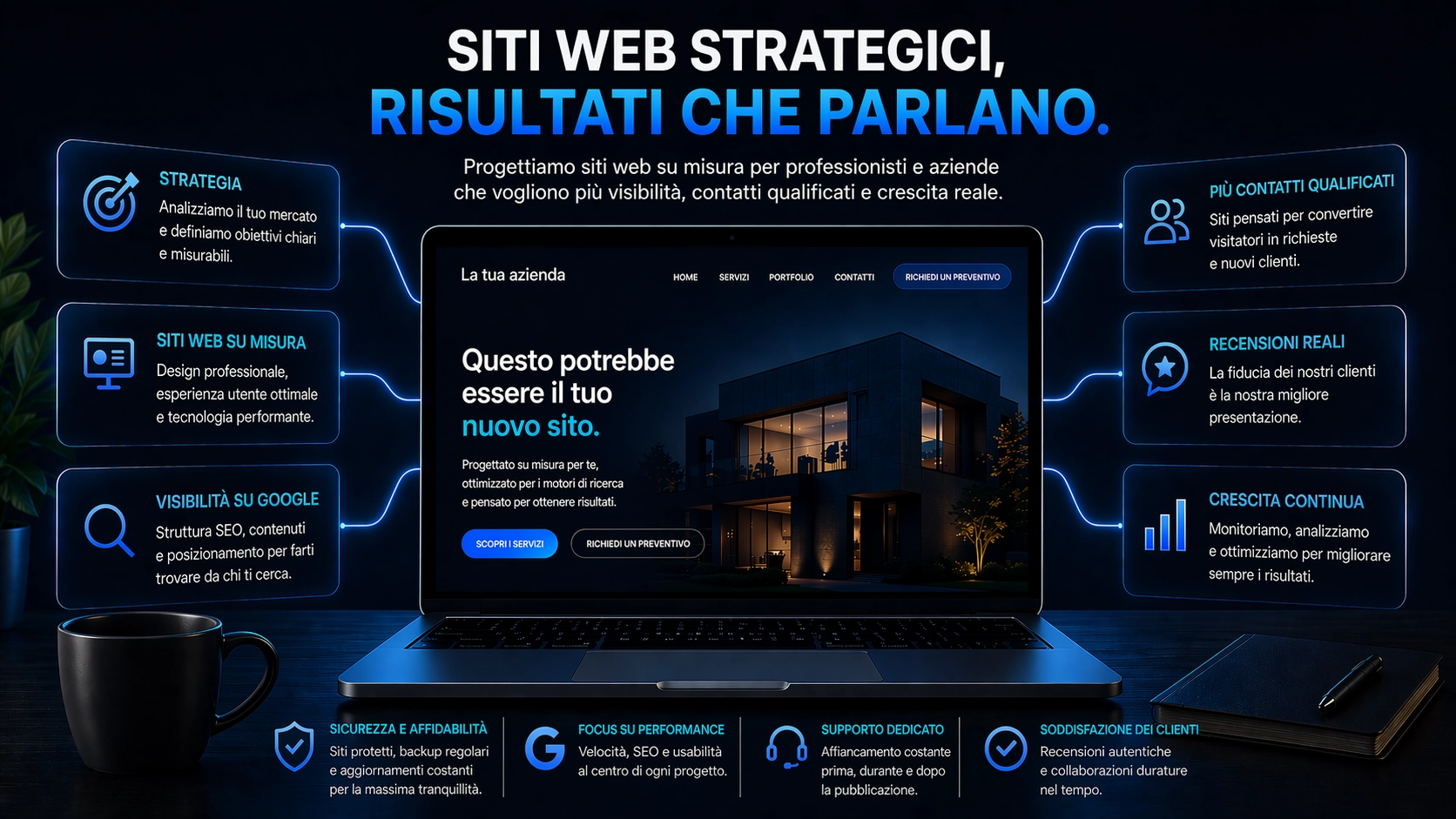 Risultati reali ottenuti con siti web professionali: più contatti, traffico e richieste clienti